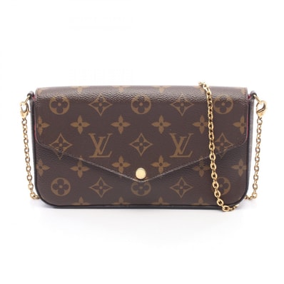 ルイ・ヴィトン LOUIS VUITTON ポシェット フェリシー モノグラム フューシャ ショルダーバッグ バッグ PVCコーティングキャンバス レザー レディース ブラウン系 M61276 【中古】