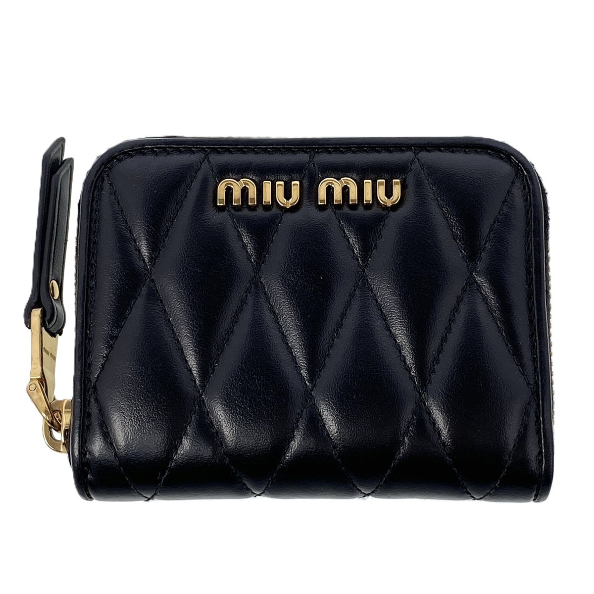 MIUMIU ミュウミュウ マテラッセ コインケース 二つ折り財布 5MM268 ブラック  レディース【中古】