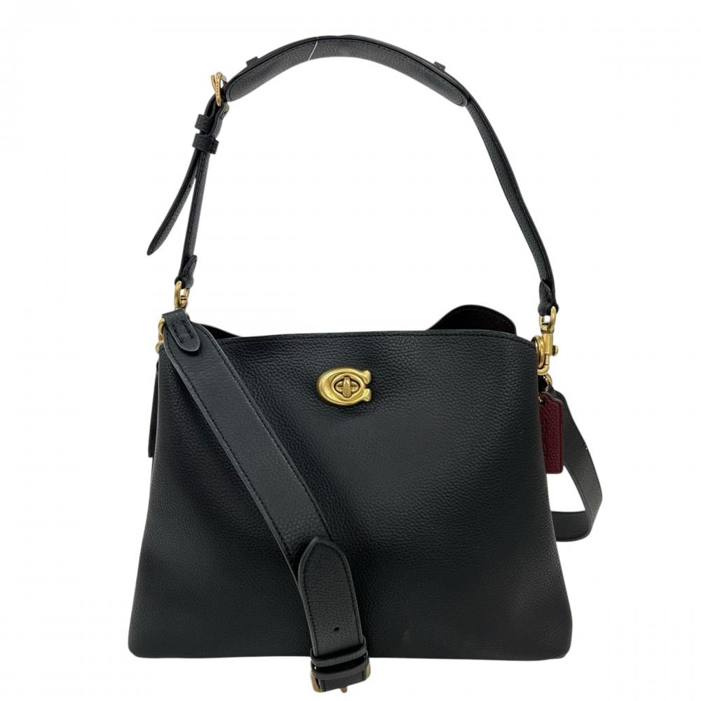 COACH コーチ ショルダーバッグ ウィロウ 2WAY 斜め掛け C2620 レザー    ブラック 黒 ゴールド金具 レディース 美品【中古品】