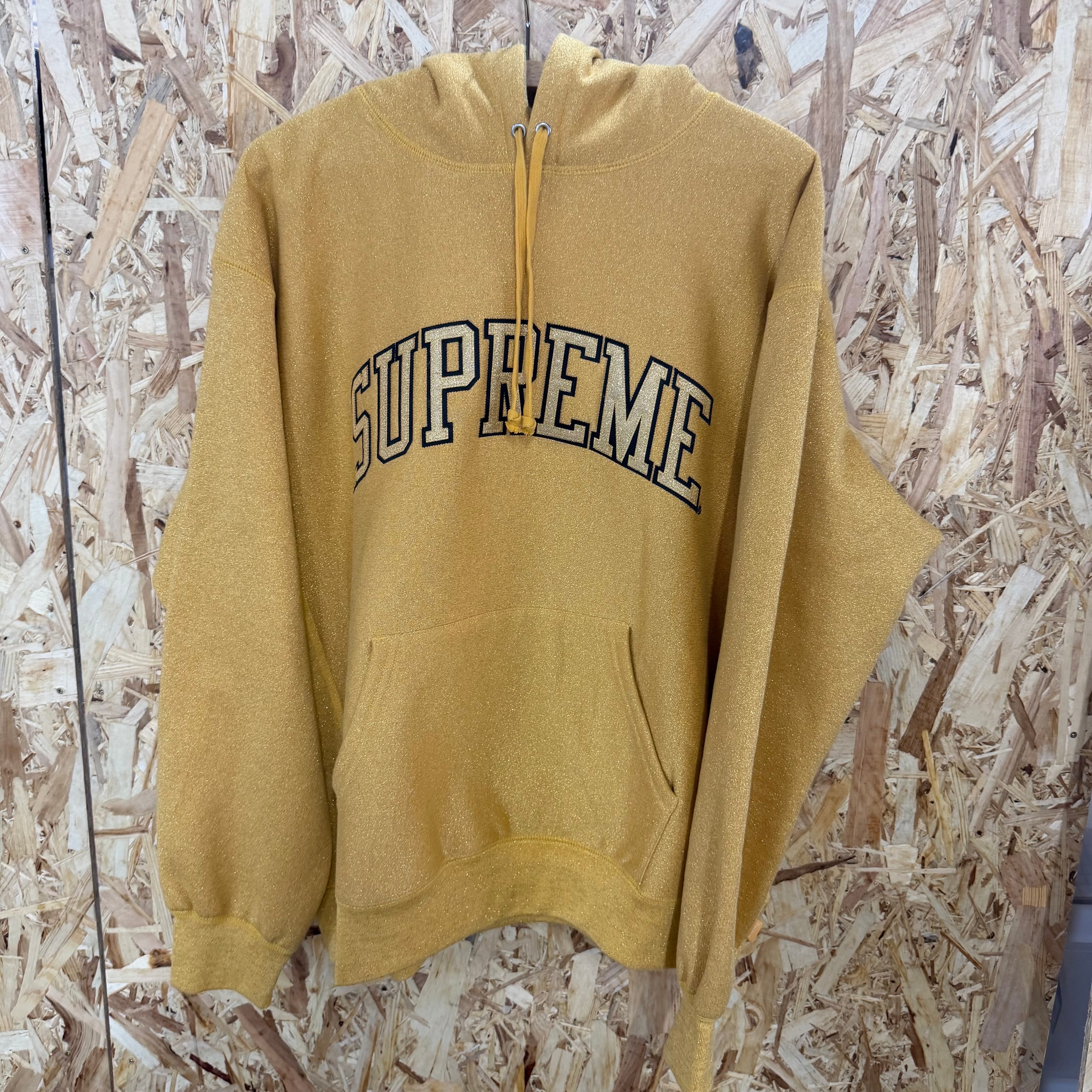 Supreme Glitter Arc Hooded Sweatshirt "Gold"