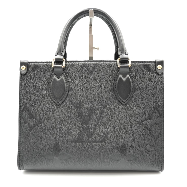 LOUIS VUITTON(ルイ ヴィトン)オンザゴー PM モノグラム アンプラント ハンドバッグ トートバッグ ノワール ブラック レザー ゴールド金具 M45653 レディース【中古】