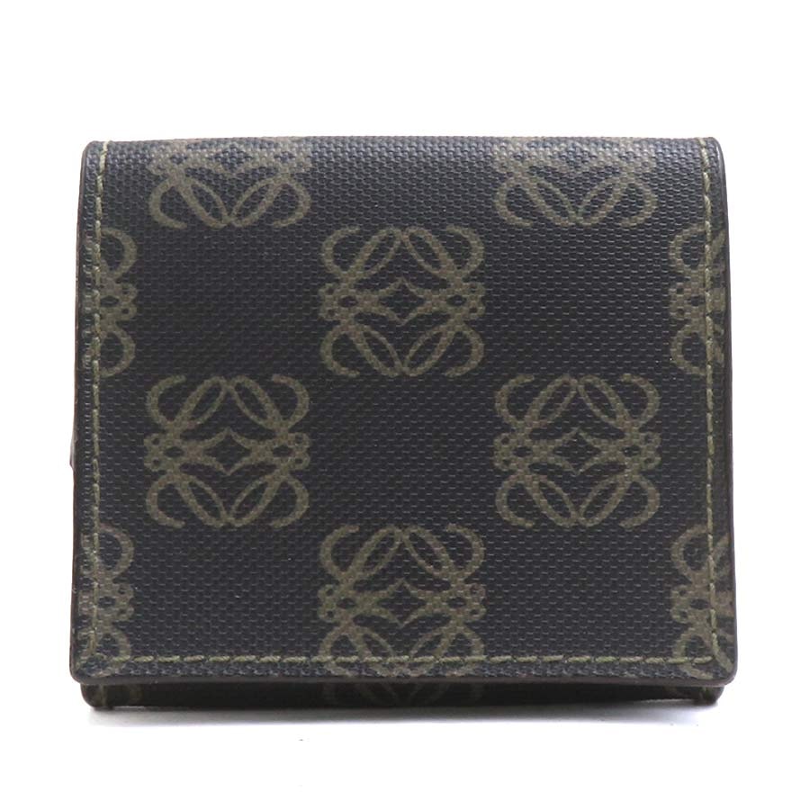 ロエベ LOEWE コインケース アナグラム PVC ブラック/ブラウン メンズ【中古】 e61703a