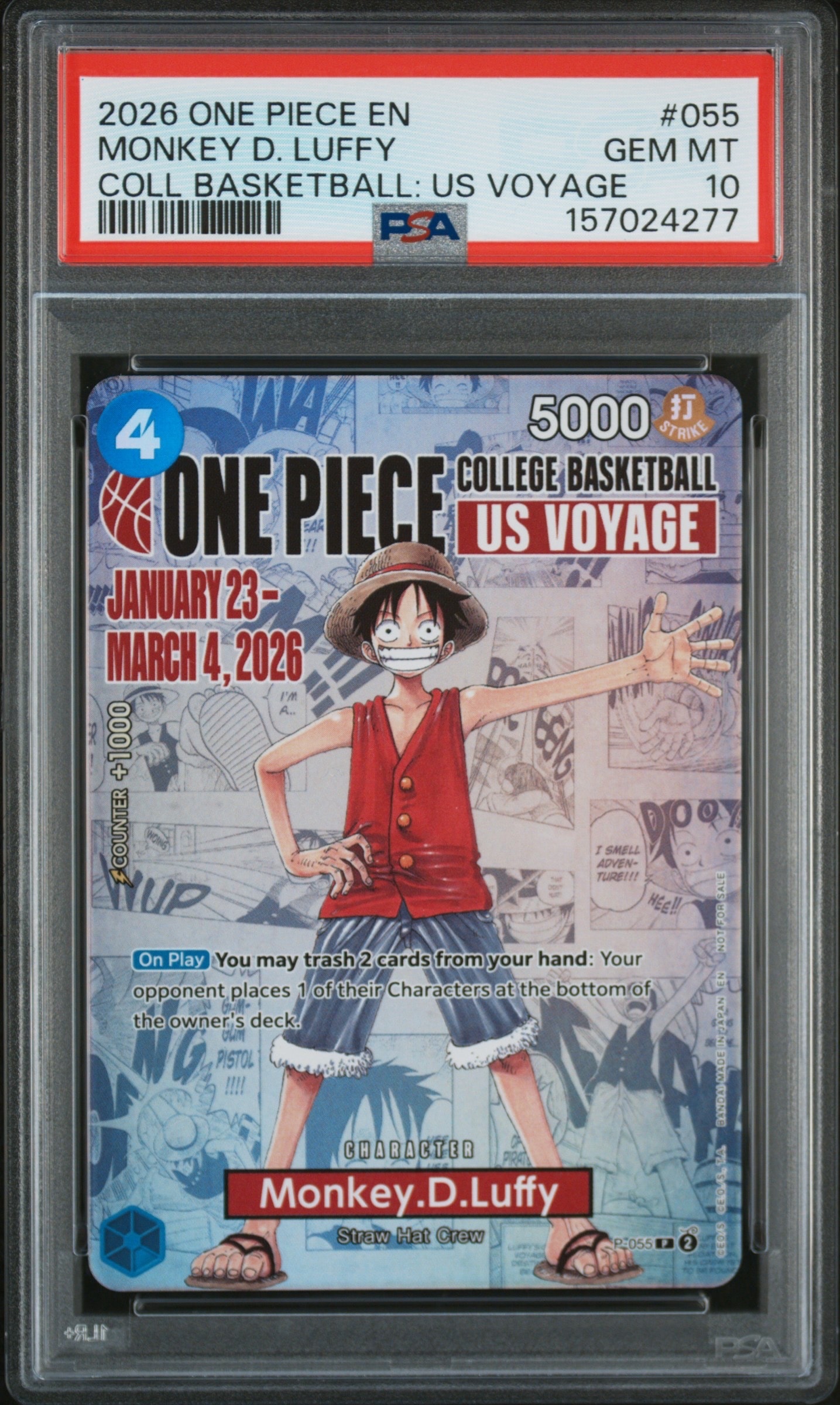 PSA10】モンキー・D・ルフィ：P (開封済) [P-055]【英語版