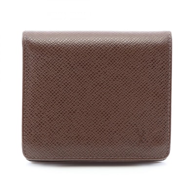 ルイ・ヴィトン LOUIS VUITTON ポルトビエ3カルトクレディ 二つ折り財布 財布 レザー タイガ グリズリ メンズ ブラウン系 M30458 【中古】