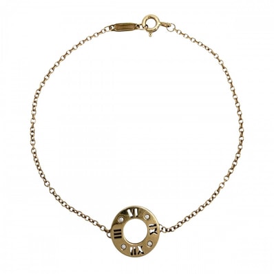 TIFFANY&Co. ティファニー ブレスレット アトラス ピアスドサークル 18金PG Au750 ジュエリー アクセサリー K18ピンクゴールド ダイヤモンド レディース 約2.8g【中古品】