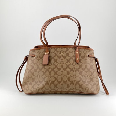 COACH(コーチ) シグネチャー ドローストリング キャリーオール F57842 トートバッグ ブラウン