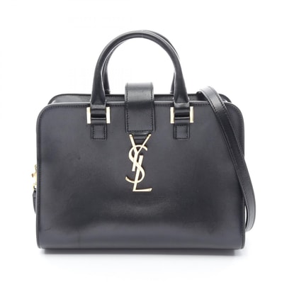 サンローランパリ SAINT LAURENT PARIS YSLライン ベイビー モノグラム カバス 2WAY ハンドバッグ バッグ レザー レディース ブラック系 568853 【中古】