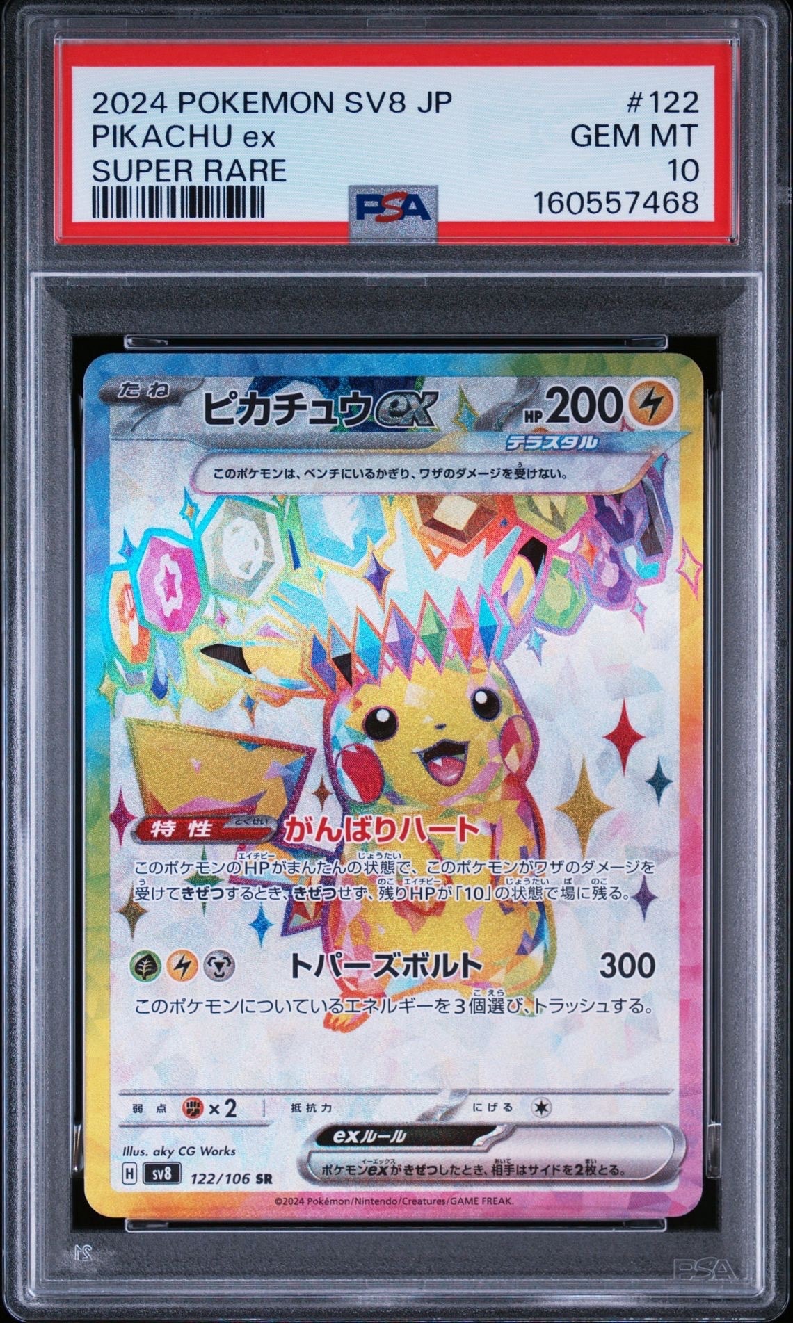 ピカチュウex SR [SV8 122/106](拡張パック「超電ブレイカー」)の新品