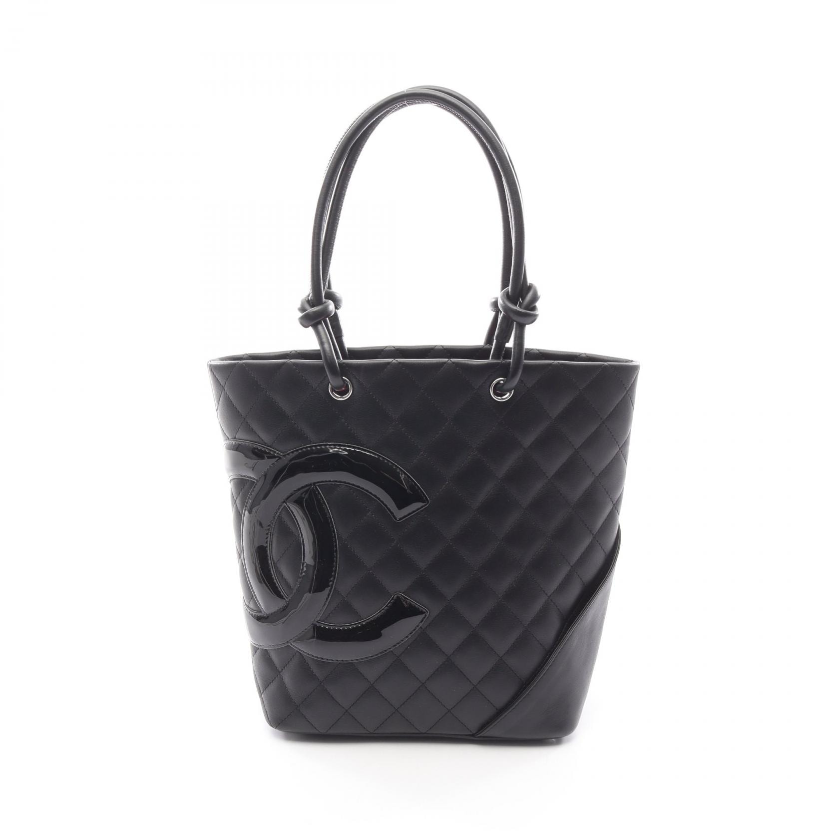 シャネル CHANEL カンボンライン ミディアム トートバッグ バッグ レザー レディース ブラック系 【中古】