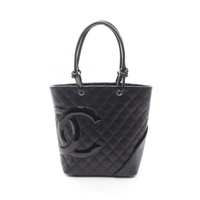 シャネル CHANEL カンボンライン ミディアム トートバッグ バッグ レザー レディース ブラック系 【中古】