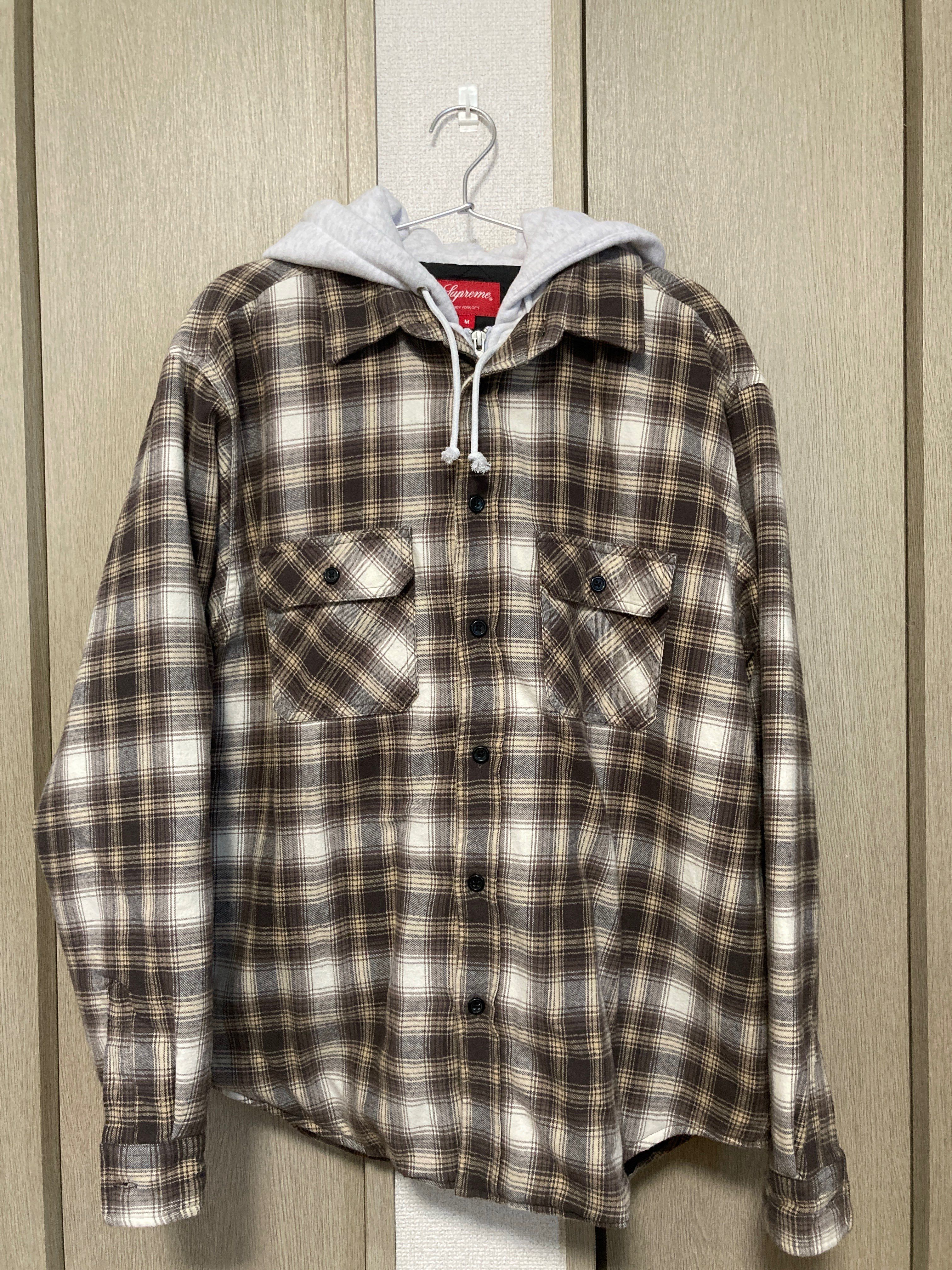 Supreme Hooded Flannel Zip Up Shirt "Brown"