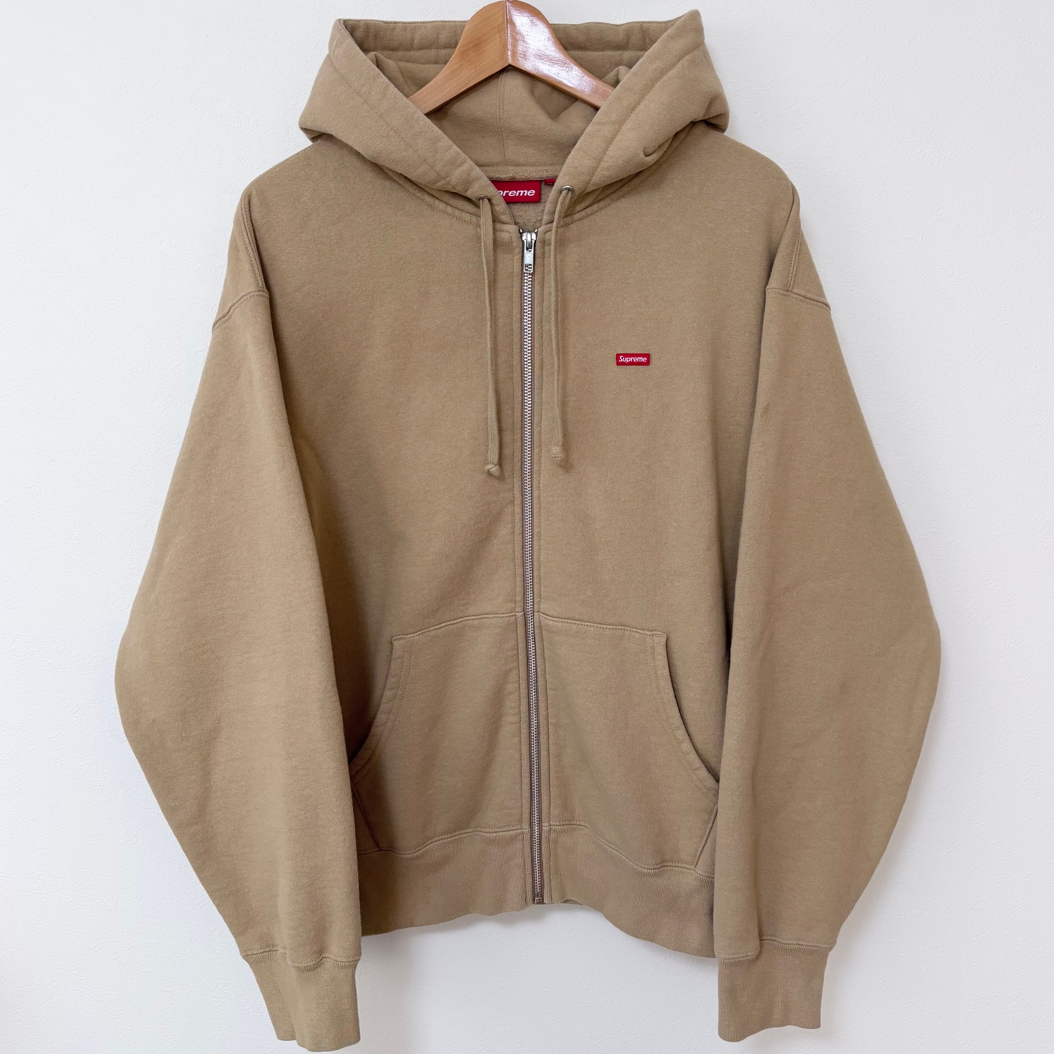 Supreme Small Box Zip Up Hooded Sweatshirt "Dark Tan"
