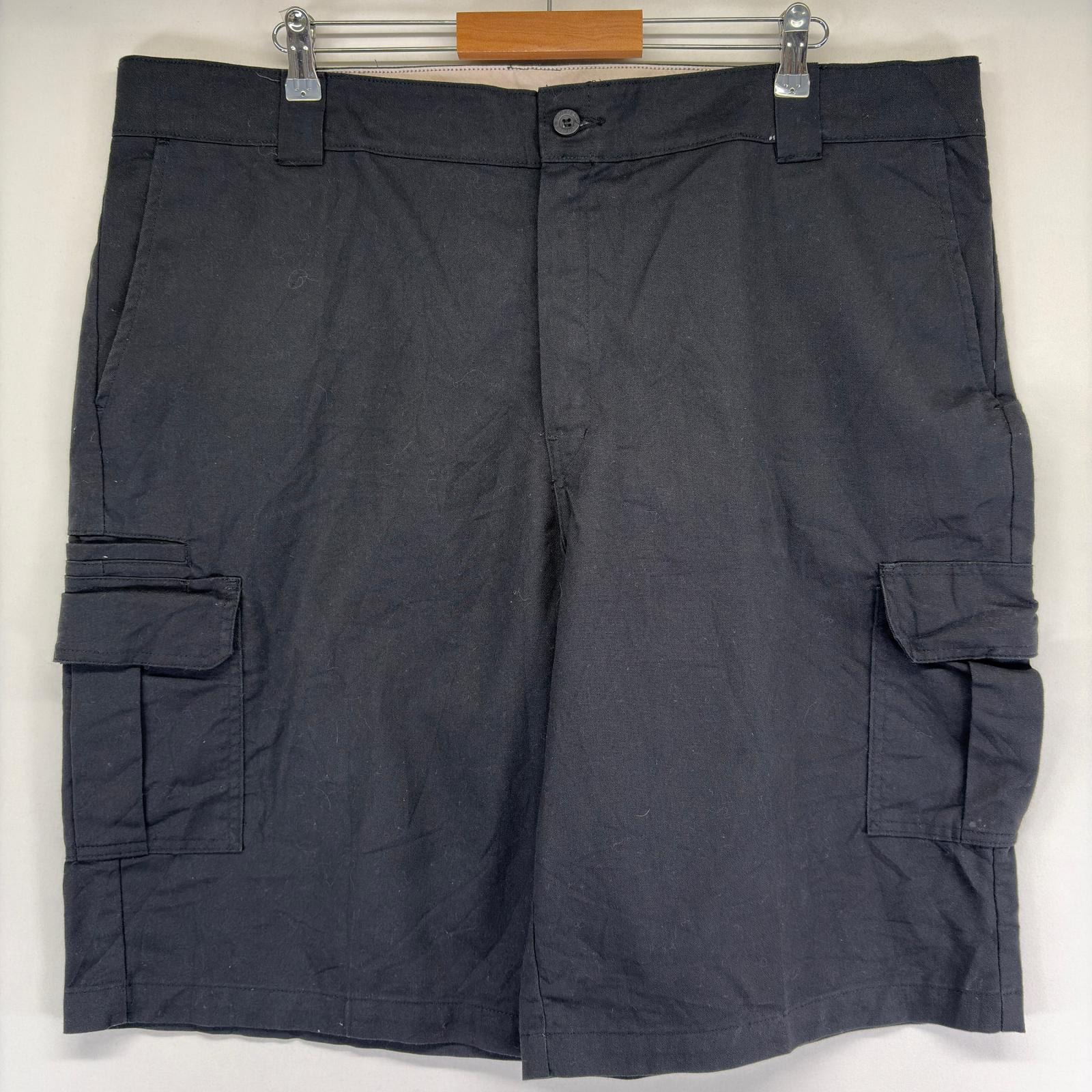 古着 ディッキーズ Dickies パンツ ワンポイントロゴ ワーク ハーフパンツ カーゴ ショートパンツ w44  ブラック メンズ