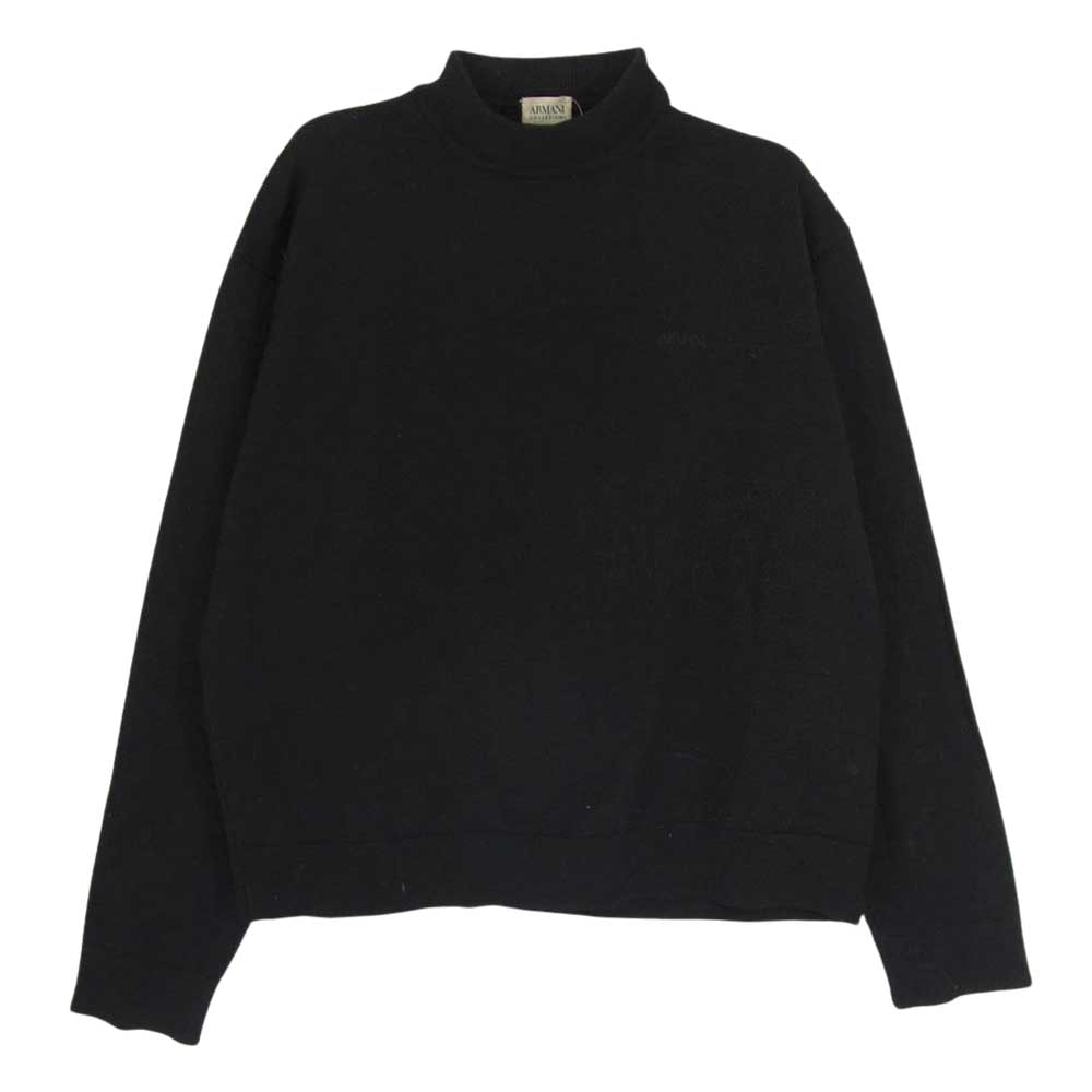 ARMANI COLLEZIONI アルマーニコレッツォーニ ニット イタリア製 メリノウール セーター ニット ブラック系 32【中古】