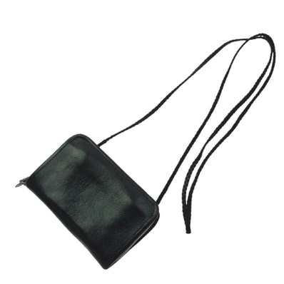 Chrome Hearts Old Connolly Leather Dagger Zip Around Leather Braid Shoulder Wallet "Black"