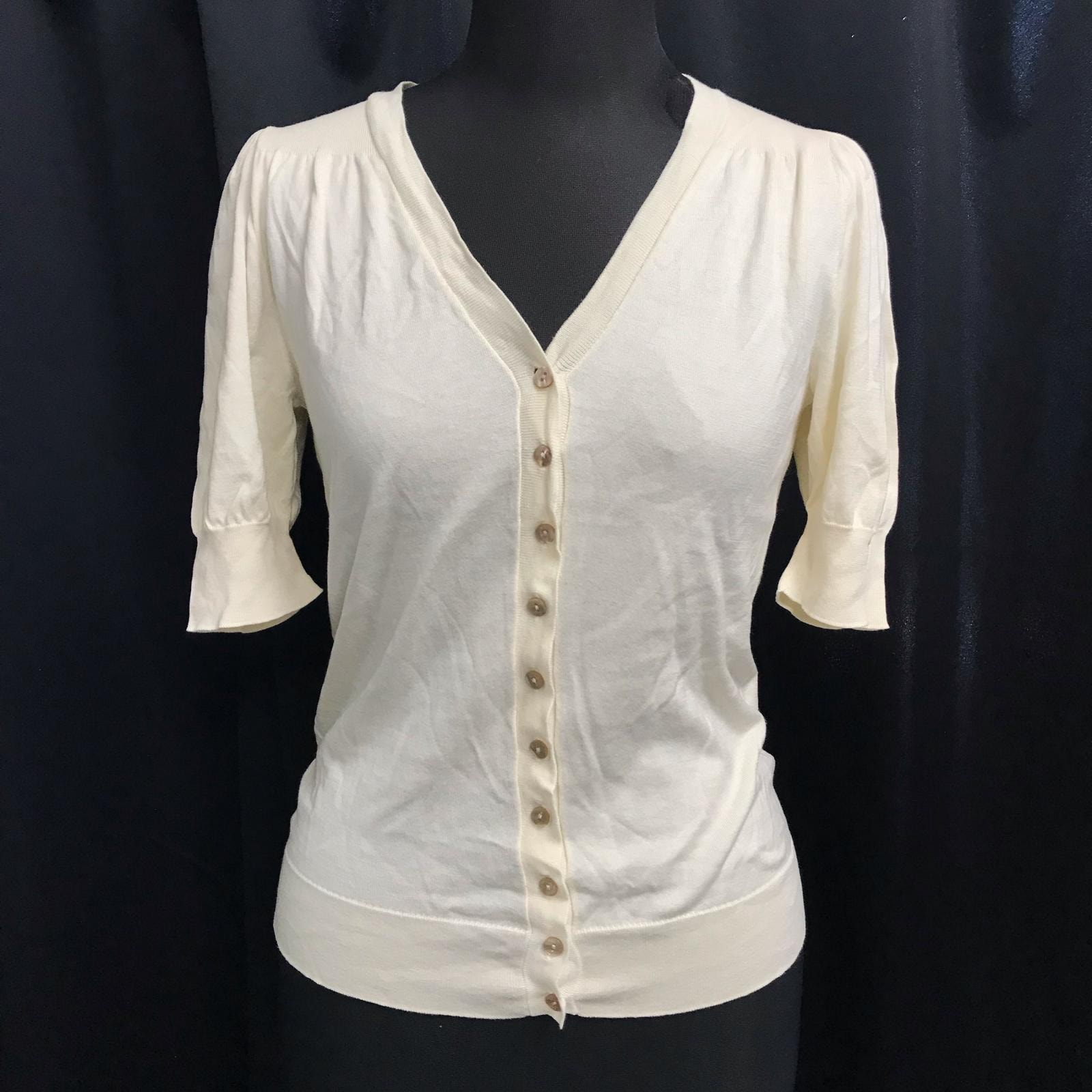 RALPH LAUREN/ラルフローレン★コットン/半袖カーディガン【レディースS/アイボリー/ivory】薄手/日本正規代理店タグ/Tops/sweater◆BJ062-g