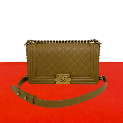 CHANEL シャネル ボーイシャネル ラムスキン ショルダーバッグ ブラウン
30251