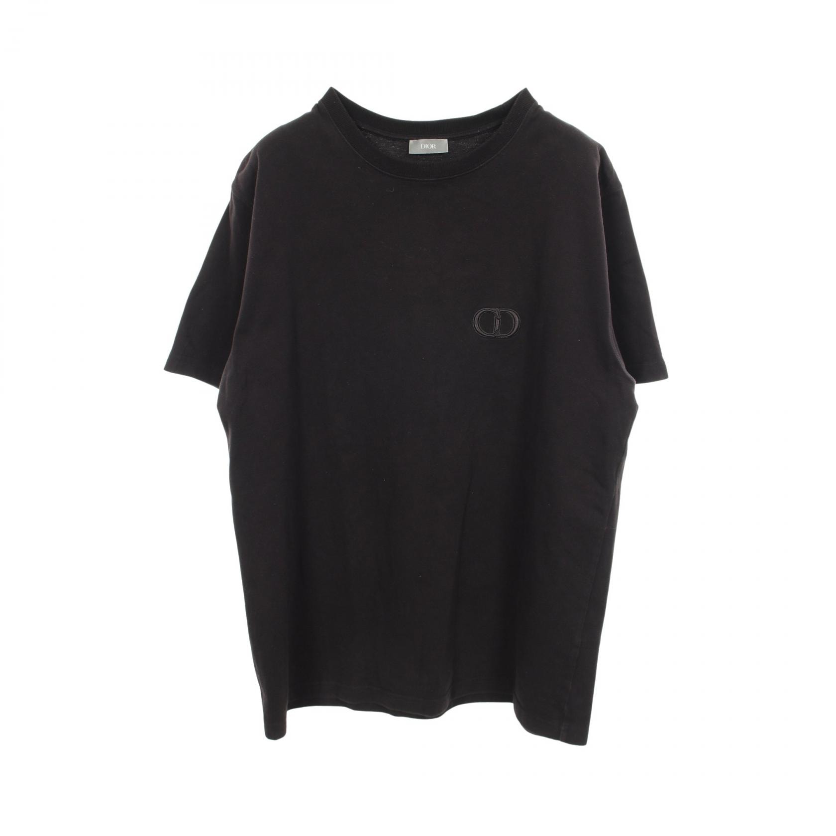 ディオール Dior CDロゴ刺繍 クルーネック 半袖Tシャツ 衣料品 トップス コットン メンズ ブラック系 943J605A0554 【中古】