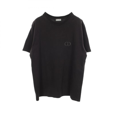 ディオール Dior CDロゴ刺繍 クルーネック 半袖Tシャツ 衣料品 トップス コットン メンズ ブラック系 943J605A0554 【中古】
