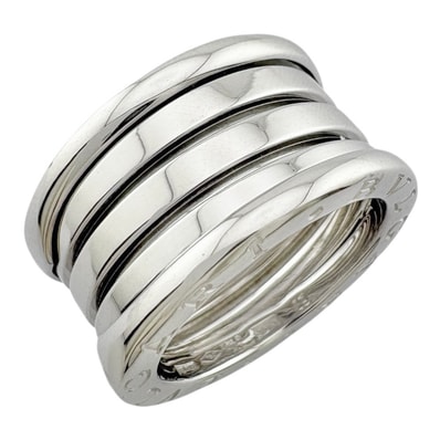 ブルガリ B-zero.1 4バンド リング 指輪 8号 18金 K18ホワイトゴールド レディース BVLGARI 中古