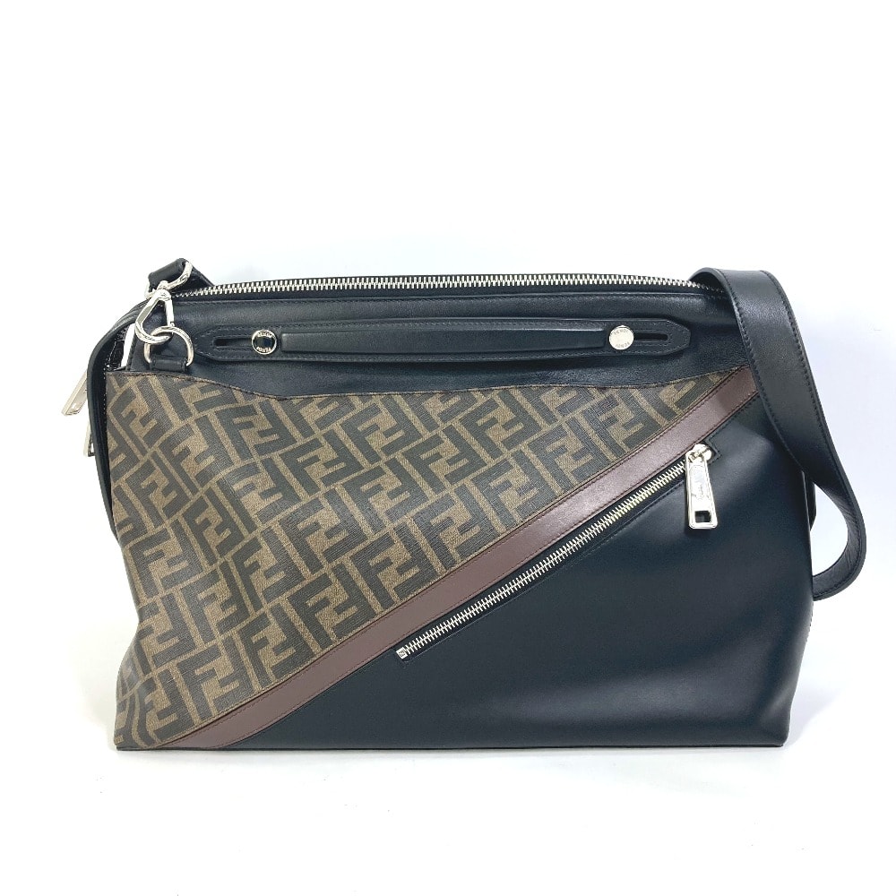 フェンディ FENDI ブリーフケース 8BH253 ズッカ ビジネス 2WAY ショルダーバッグ 斜め掛け ハンドバッグ PVC ブラウン
