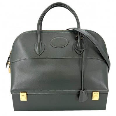 HERMES エルメス 2WAY マクファーソン ハンドバッグ ショルダーバッグ 肩掛け 斜め掛け ○U刻印 レザー グリーン 緑 ゴールド金具 レディース 1991年【中古品】