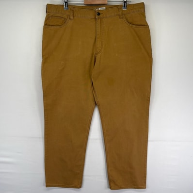 古着 カーハート Carhartt ダック パンツ ツールポケット 大きいサイズ ジッパーフライ ワンポイントロゴ w40 L32 ブラウン系 メンズ
