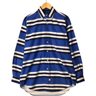 古着 ラルフローレン Ralph Lauren ボーダー柄 長袖 ボタンダウンシャツ メンズM相当/eaa575424