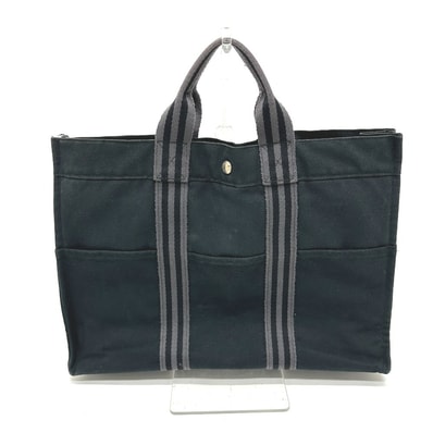 エルメス HERMES フールトゥトートMM カバン トートバッグ キャンバス ブラック