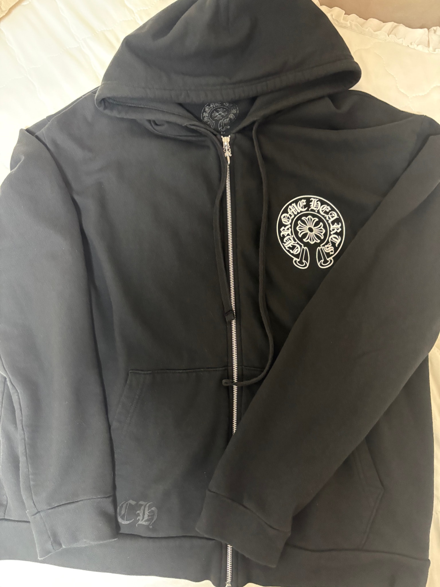 Chrome Hearts Back Horseshoe Zip Hoodie Osaka Exclusive "Black"