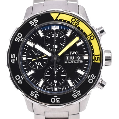 IWC IWC SCHAFFHAUSEN IW376711 アクアタイマー クロノグラフ ブラック 自動巻き メンズ 良品 内箱・保証書付き 腕時計 E#145809