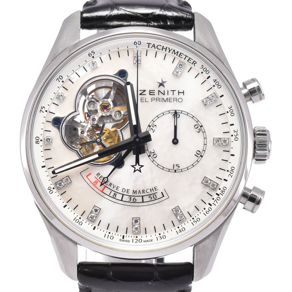 ゼニス ZENITH 03.2080.4021 クロノマスター エルプリメロ オープン 裏スケ 自動巻き メンズ 美品 箱・保証書付き Q#146118