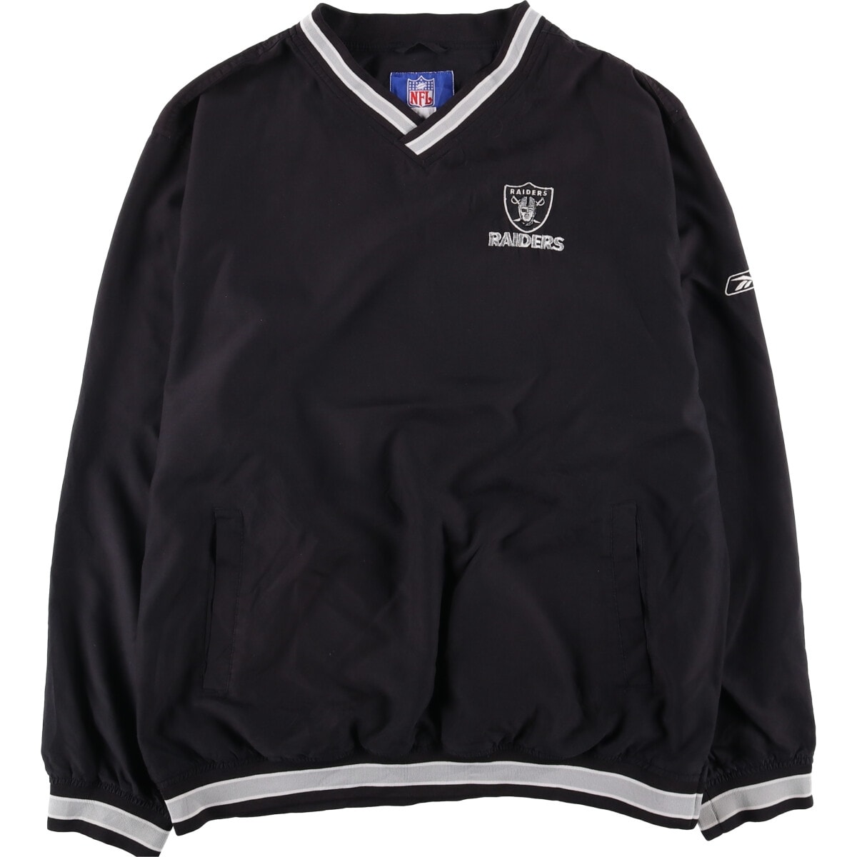 古着 リーボック Reebok NFL LAS VEGAS RAIDERS ラスベガスレイダース Vネック ウォームアッププルオーバー メンズL相当/eaa592225