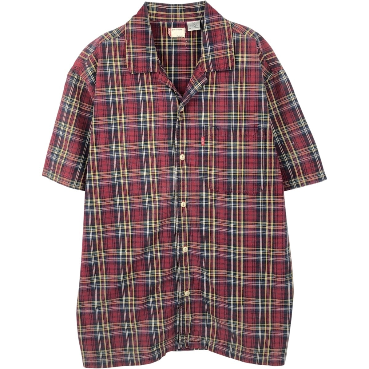 古着 リーバイス Levi's RED TAB チェック柄 半袖 オープンカラー コットンシャツ ボックスシャツ メンズM相当/eaa665284