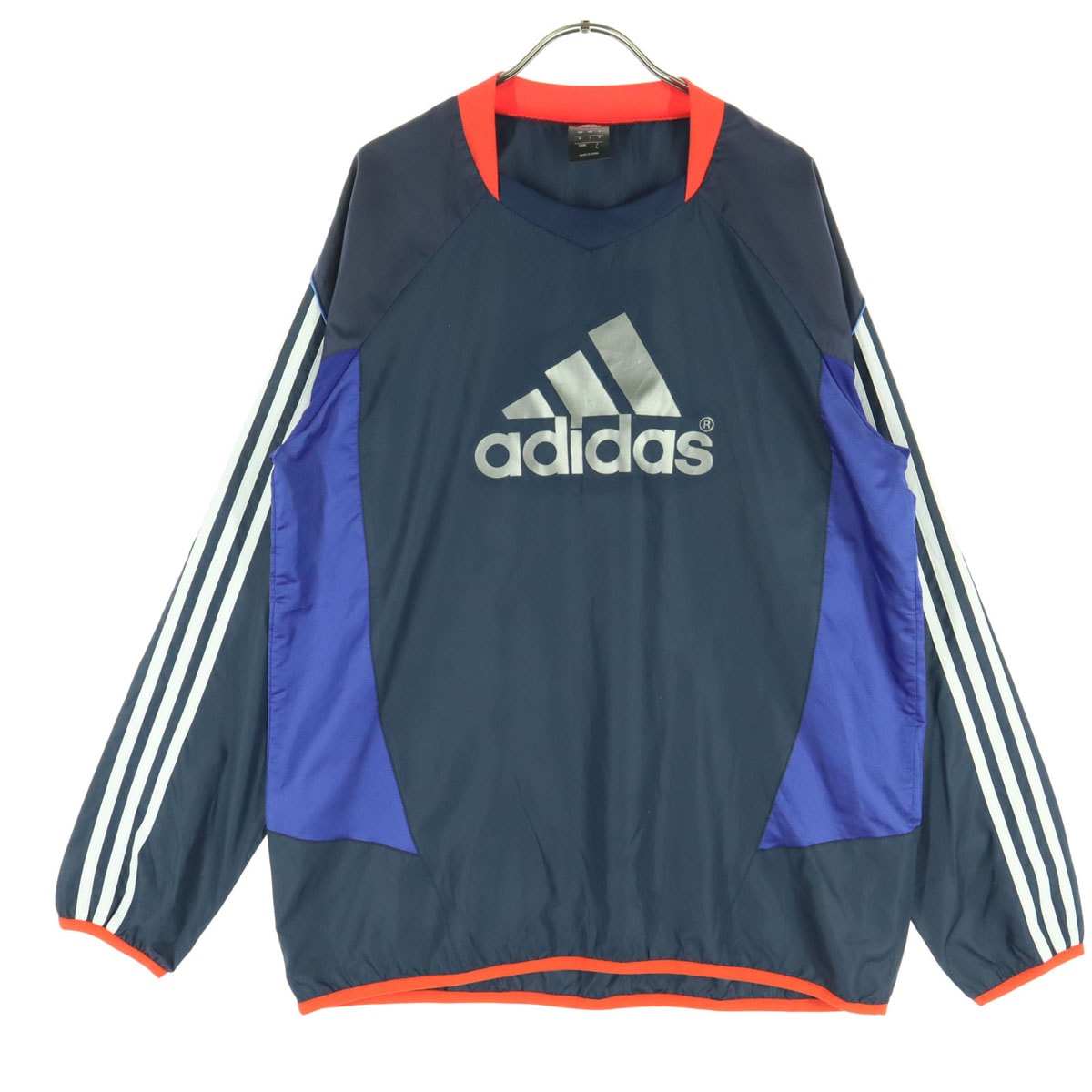 adidas アディダス ロゴプリント 長袖 プルオーバー ピステ L ブラック