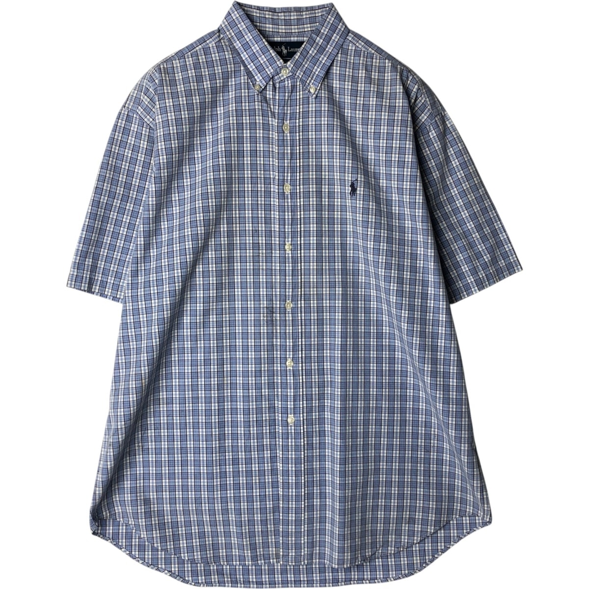 古着 ラルフローレン Ralph Lauren BLAKE 半袖 ボタンダウン チェックシャツ メンズL相当/eaa477607