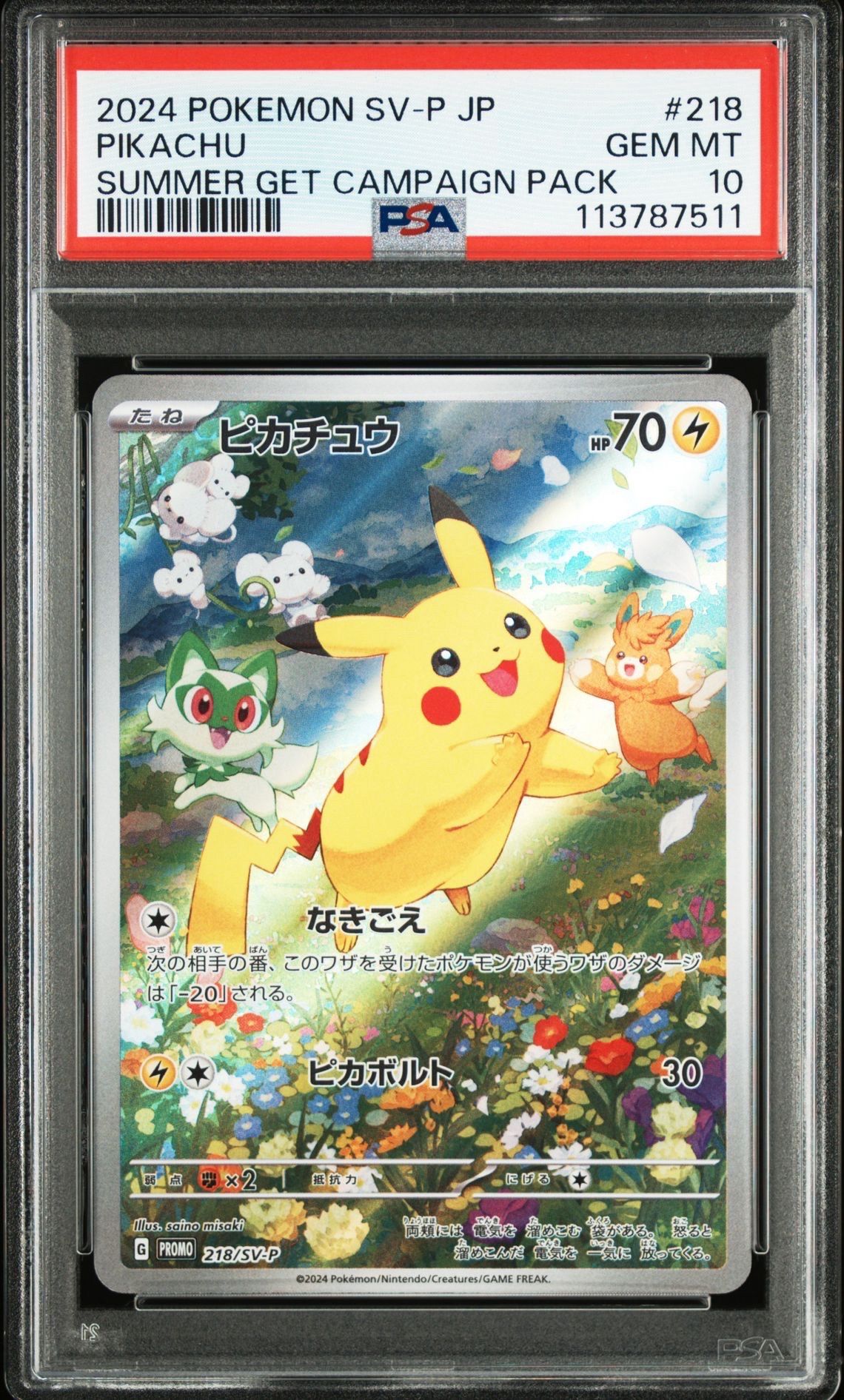 ピカチュウ P [SV-P 218](プロモカードパック「ポケカの夏がキタ!プロモカードGetキャンペーン!」)