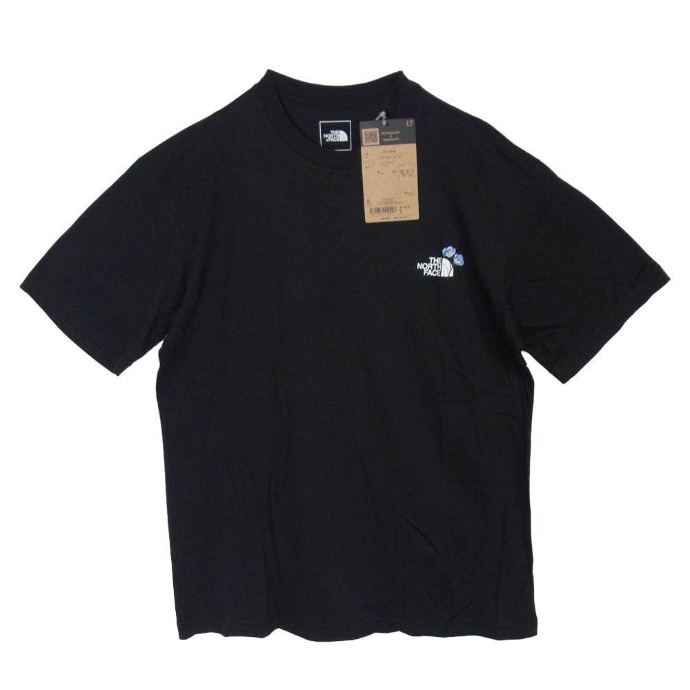 THE NORTH FACE ノースフェイス NT32546 S/S Flower Logo Tee ショートスリーブ フラワーロゴ 半袖 Tシャツ カットソー ブラック系 M【新古品】【未使用】【中古】