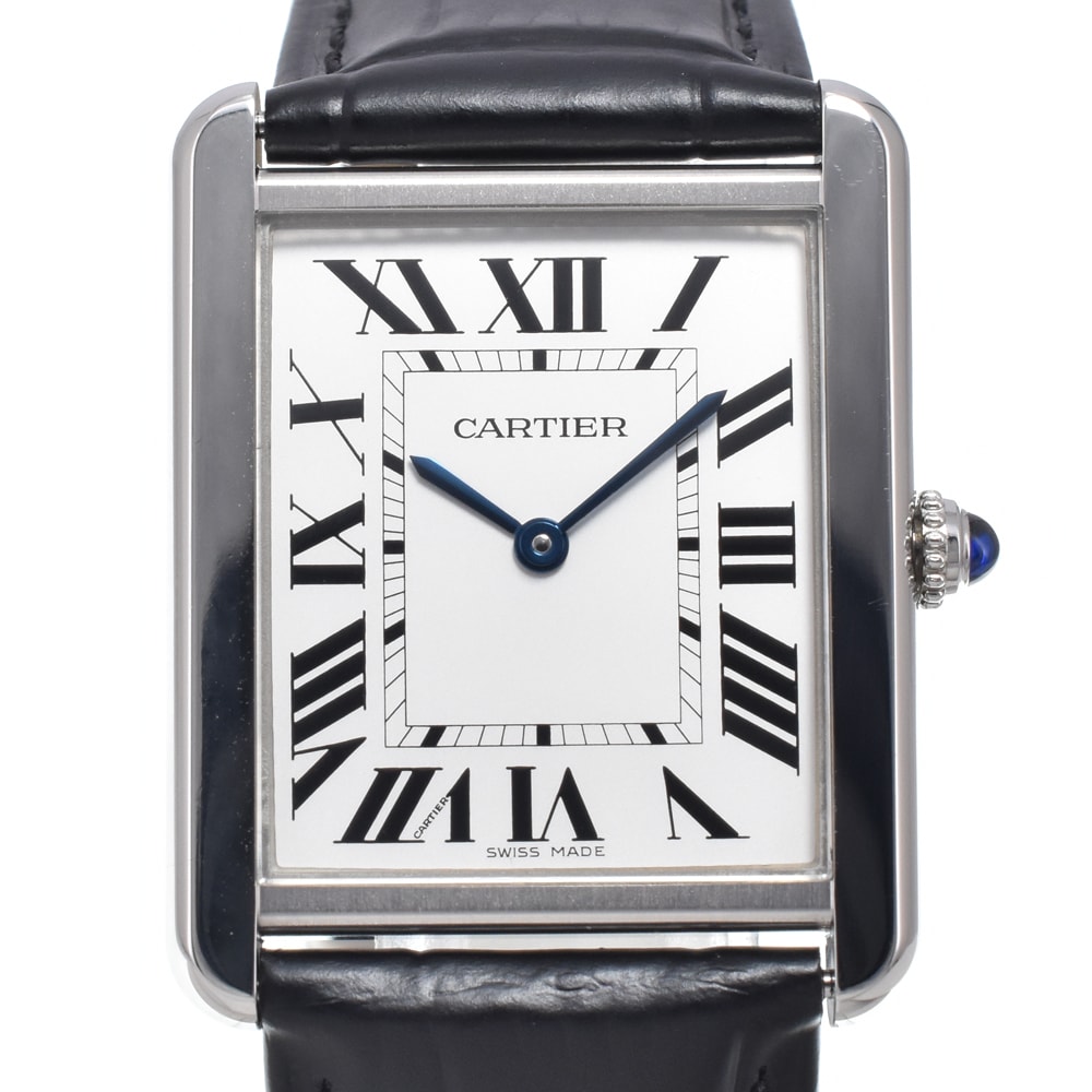 カルティエ CARTIER W5200003 タンクソロ シルバー クォーツ メンズ 美品 保証書付き 腕時計 M#151197