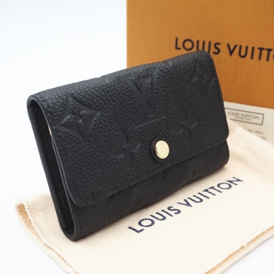 極美品 LOUIS VUITTON ルイ・ヴィトン モノグラム アンプラント ミュルティクレ6 ノワール M64421 キーケース ブラック カーフレザー レディース