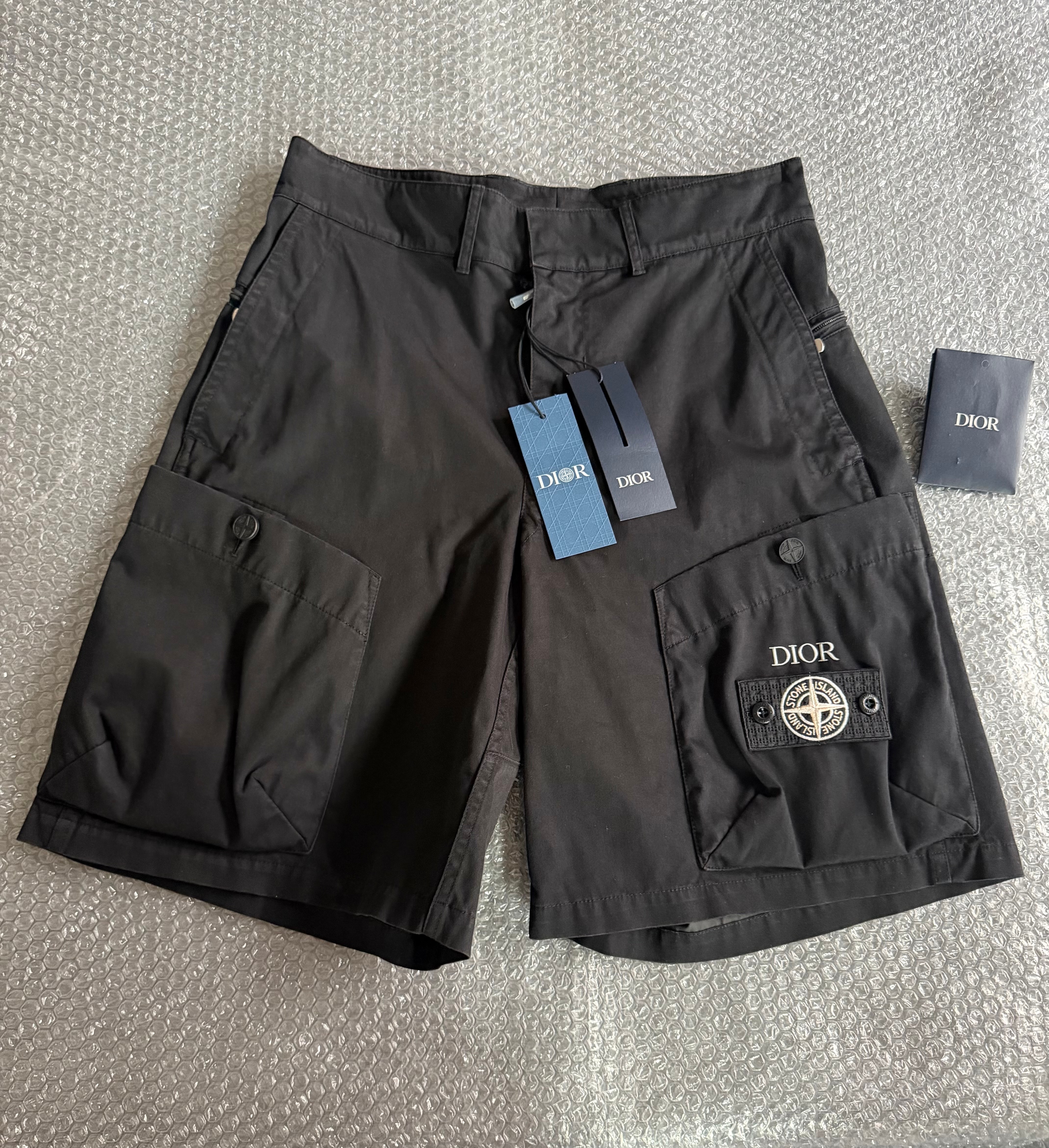 Dior x Stone Island Bermuda Short Pant Cotton Blend Satin "Black"