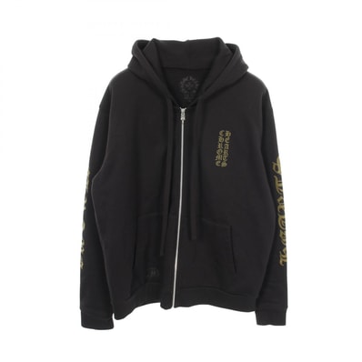 Chrome Hearts Vertical Logo Zip Up Hoodie "Black/Army Green"