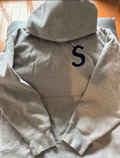 Supreme S Logo Hooded Sweatshirt "Heather Grey" (22FW)
