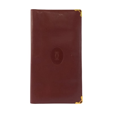 CARTIER カルティエ マストライン ボルドー ゴールド金具 レザー 長財布 札入れ 603072 【中古】