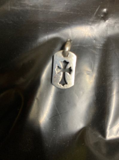 Chrome Hearts Dog Tag Tiny Cut Out Cross "Silver"