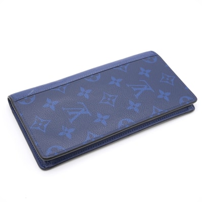 LOUIS VUITTON(ルイ・ヴィトン)ポルトフォイユ・ブラザ タイガラマ 長財布 二つ折り財布 モノグラム コバルト ブルー レザー PVC シルバー金具 メンズ M30297【中古】