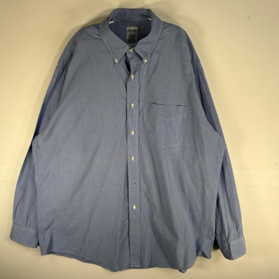 古着 ブルックスブラザーズ Brooks Brothers 長袖シャツ 胸ポケ RELAXED FIT ボタンダウン XL ブルー系 チェック メンズ