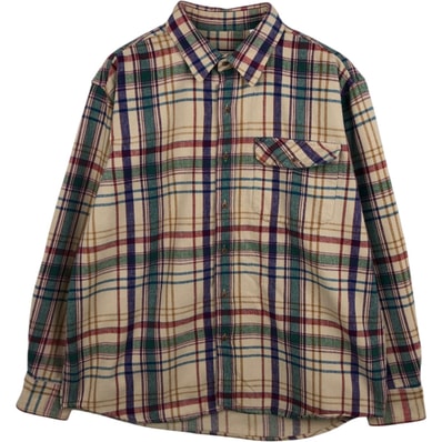 古着 エルエルビーン L.L.Bean 長袖 ヘビーネルチェックシャツ メンズL相当/eaa477792