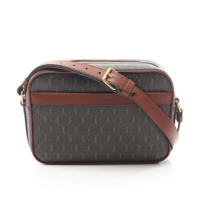 サンローランパリ SAINT LAURENT PARIS モノグラム カメラバッグ ショルダーバッグ バッグ PVCコーティングキャンバス レザー レディース ブラウン系 669957 【中古】