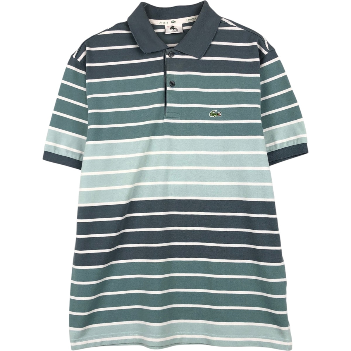 古着 ラコステ LACOSTE フランス企画 半袖 ボーダー ポロシャツ 5 メンズL相当/eaa623069